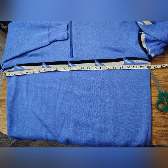 Serac 100% wool sweater, ½ zipper, pullover Men's Turtleneck Winter Blue sz XL. - Picture 5 of 14